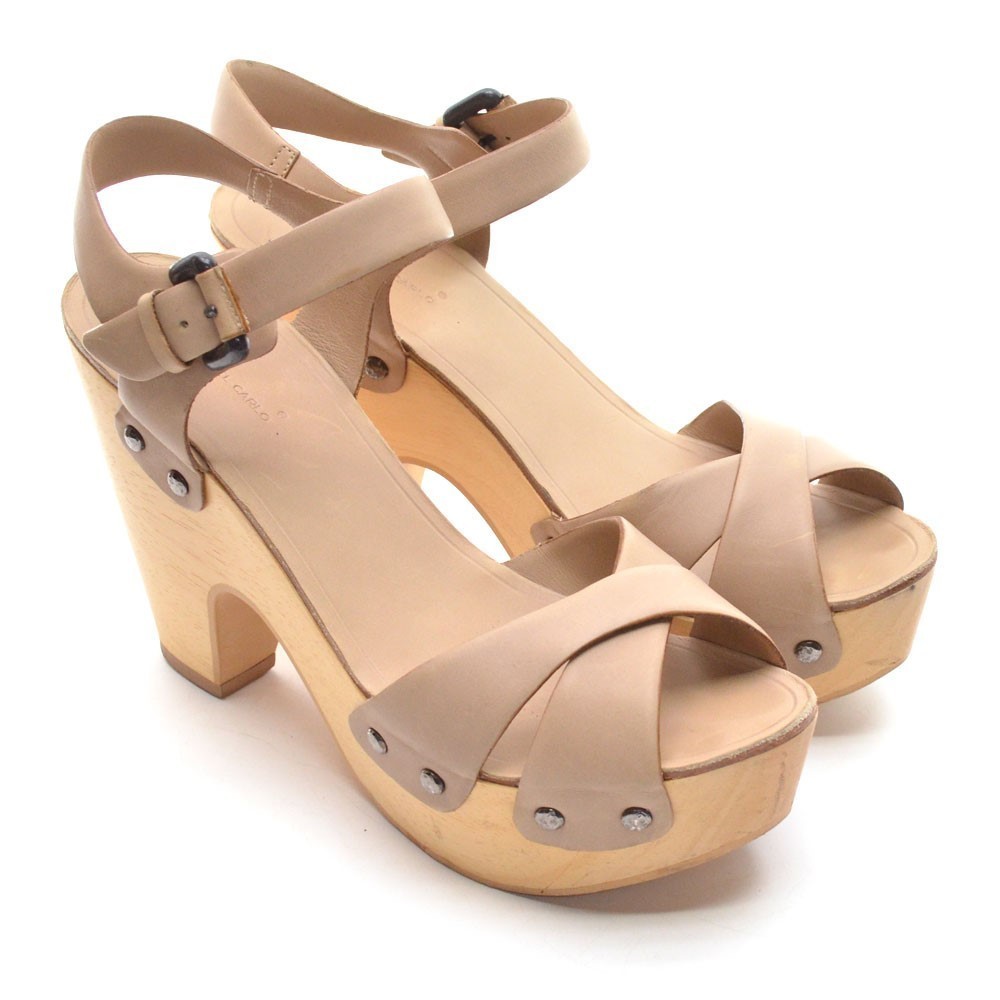 Roberto Del Carlo Natural Leather Platform Sandals 40